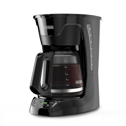 BLACK+DECKER Cafetera Programable Digital,12 Tazas, Filtro Permanente, CM1110B-LA