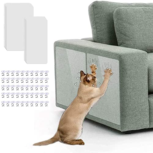 10 PCS Paquete de Rascadores para Gatos,Protector de Sillones para Gatos Accesorios,Cinta Antiarañazos para Gatos, Pegajoso, Durable y Transparente,Protector para Sofá, Alfombra, Puertas, Apto para Mascotas.