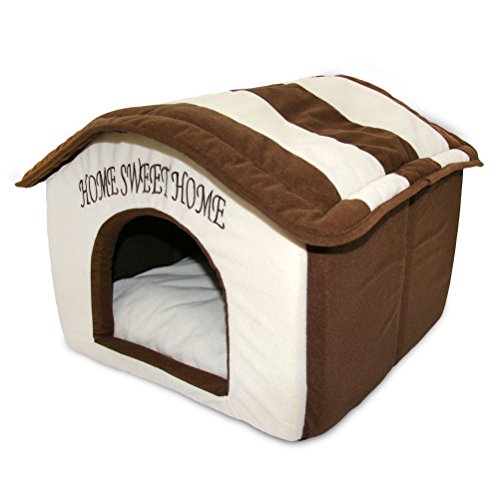 Best Pet Supplies Casa para Mascotas portátil para Interiores, Brown Stripes (16' x 16')