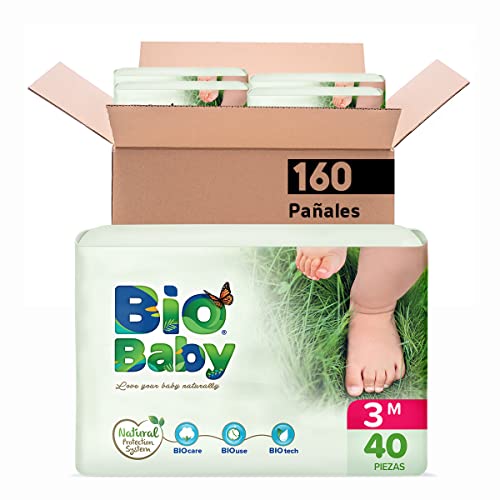 Bio Baby Pañal Bebé Bio Baby Talla 3 Mediano 160 Pañales, color, 160 count, pack of/paquete de