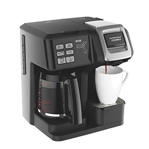 Hamilton Beach Cafetera Trío FlexBrew, con 2 Opciones de Café, Negra (49976), 12 tazas