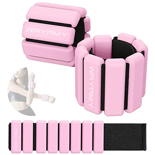 Pesas de Tobillo Ajustables para Fitness, WAYAMY Totalmente Ajustable Tobillo Muñeca Brazo Pierna Pesos, para Muñeca con Correa Ajustable para Ejercicio, Caminar, Footing, Yoga y Pilates (1LB(2X0.5LB))