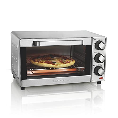 Hamilton Beach 31401, Horno Tostador De 4 Rebanadas Acero Inoxidable Hombres, Plateado, 12 Litros