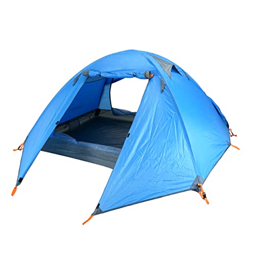 Azarxis 1 2 Man Tent 3 4 Season Single One Two Person Easy Up Ligero Impermeable Ultraligero Double Layer para mochilear Acampar Senderismo (Azul - 3 Personas)