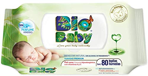 Bio Baby Toallita Húmeda, 1 paquete con 80 toallitas