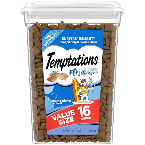 TEMPTATIONS MixUps Treats for Cats SURFER'S DELIGHT Flavor 16 Ounces