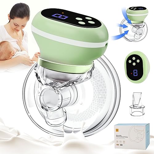 Extractor De Leche Eléctrico, Sacador Leche Recargable Manos Libres,Tiraleche Wearable Breast Pump, Extractor Leche Materna Electrico Invisible Portátil, Con 3 Modos 9 Niveles De Succión,Pantalla Led