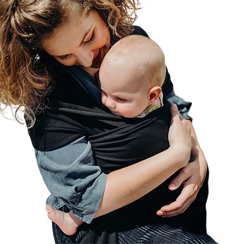 Mãe Baby Fular Ergonómico suave Bebé y Recién Nacido | Portabebé | Hasta 10Kg | Hecho 100% en México | Color Negro | Baby Wrap