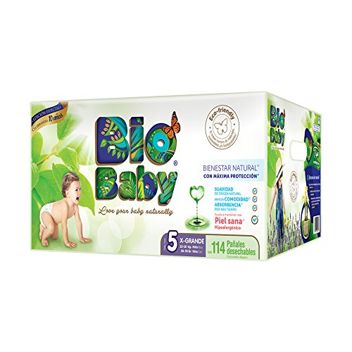 Bio Baby, Unisex, Talla Extra Grande, 114 Pañales (La imagen del empaque puede variar)