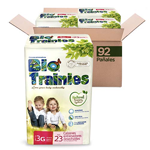 Bio Trainies Calzón Entrenador, Talla Grande/3 Unisex, 92 Calzoncitos Desechables (4x23) (La imagen del empaque puede variar)