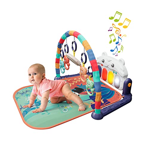 Kwala, Baby Gym Musical, Gimnasio de Actividades para para Bebés con Piano y Juguetes, Tapete Musical con Juegos